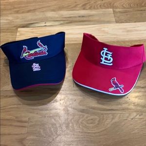 Two St. Louis Cardinals visors